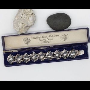 Antique Sterling Nielloware Bombay Bazar Bracelet